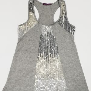 Gray w/Silver and Gold Accent Racerback Tank